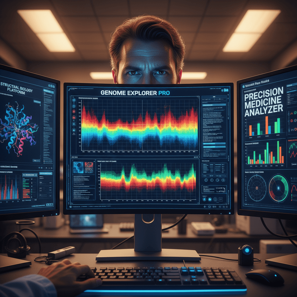 Healthcare professional analyzing genomic insights and diagnostic results